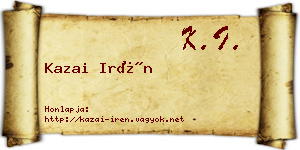 Kazai Irén névjegykártya